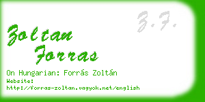 zoltan forras business card